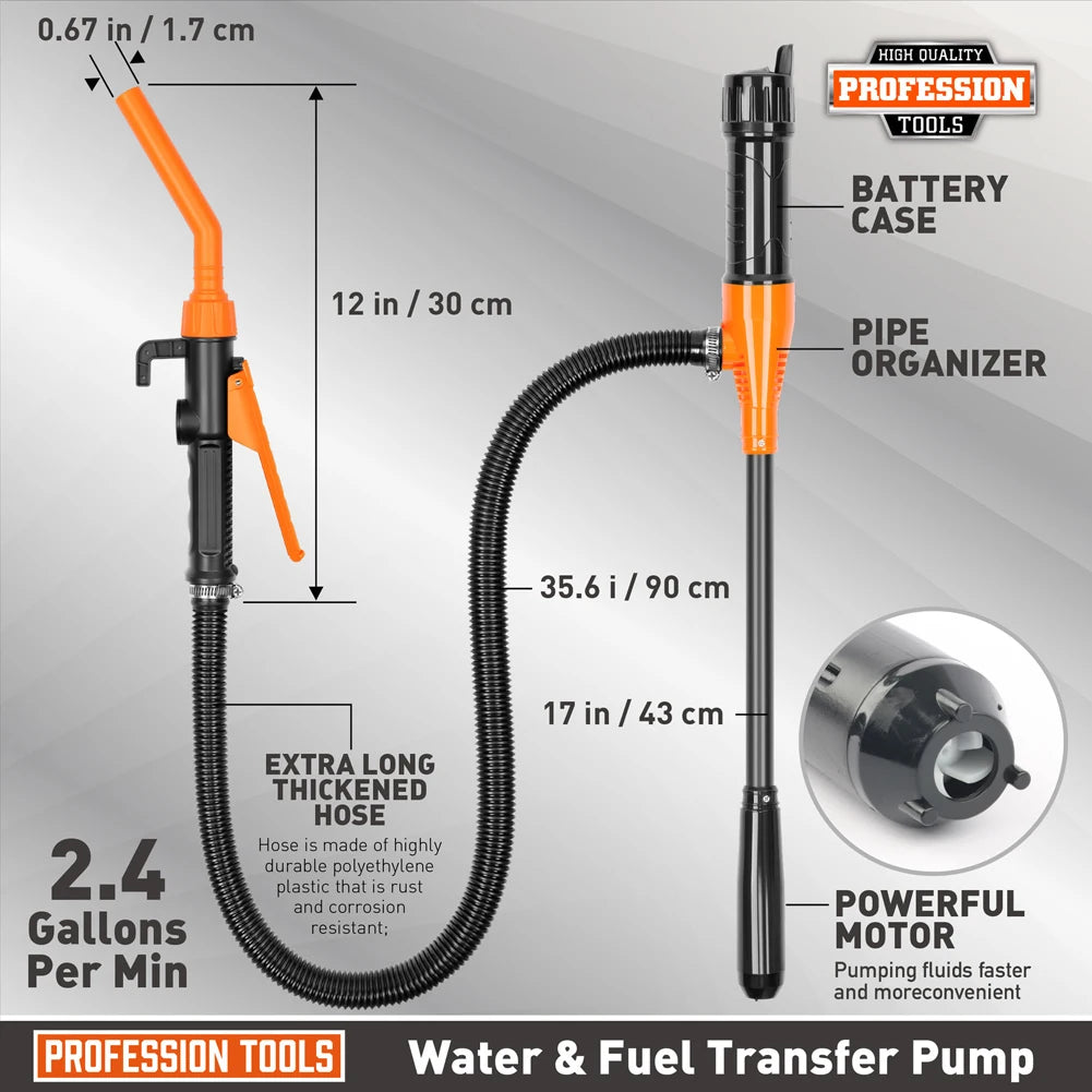 Liquid Oil Transfer Pump Handheld Water Pump Battery Powered Efficient Fuel Transfer Pump Outdoor Car Vehicle Fuel Gas Transfer
