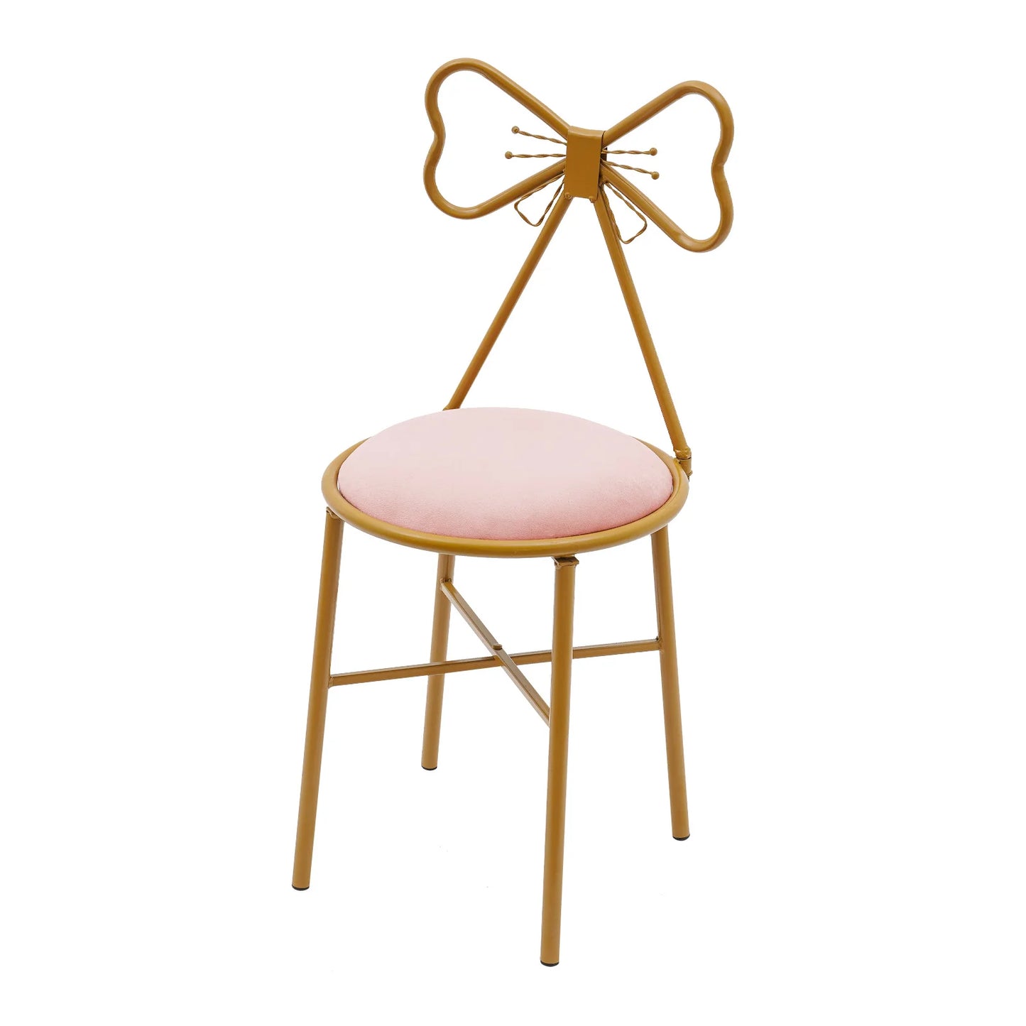 Butterfly Bow Tie Vanity Chair Modern Vanity Stool Velvet Cushion Makeup Chair Metal Frame Butterfly Backrest Chair Dining Chair