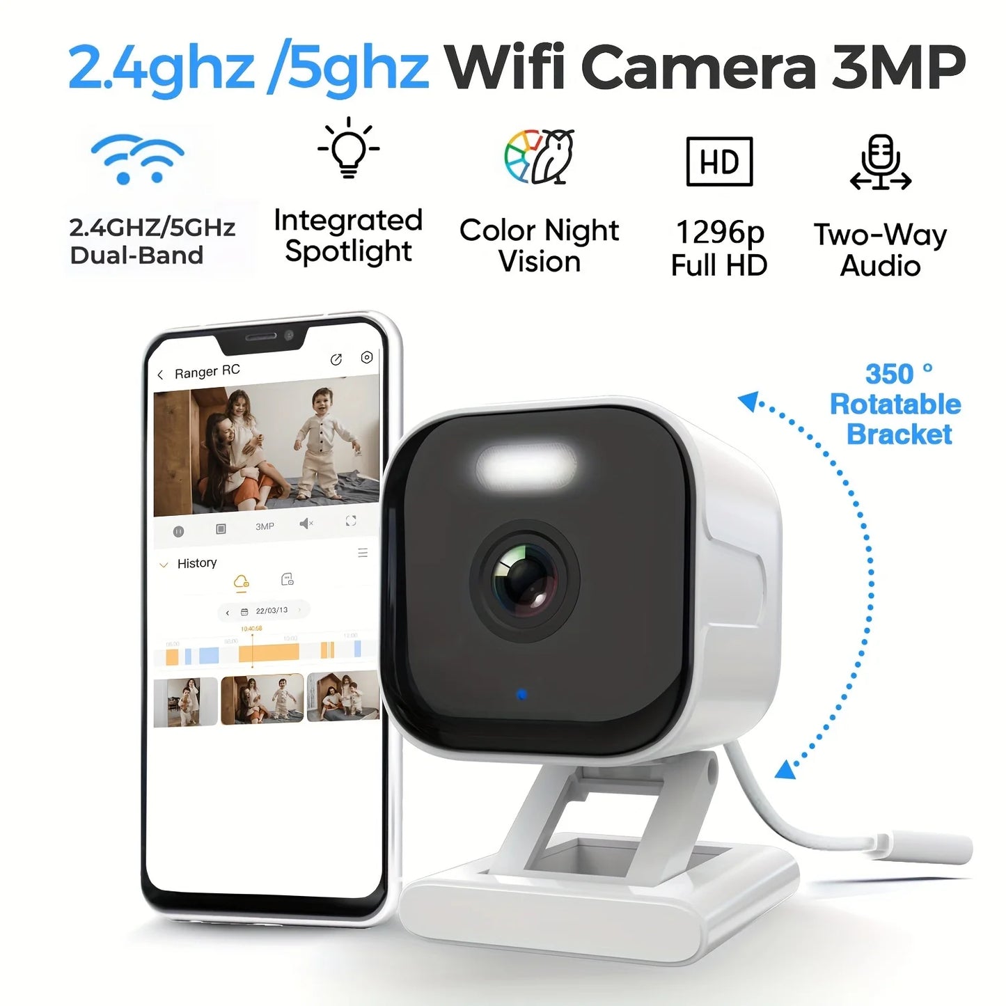 Mini surveillance camera, indoor/outdoor security camera,Home camera,Baby sitter Cam Easy installation,Two-way audio frequency