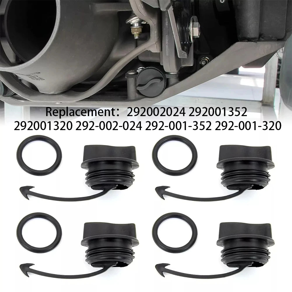 4Pcs Drain Plug Assembly 292001352 292001320 292002024 Black Drain Plug & O-Ring Compatible with SeaDoo Spark RXT GTI GTX Wake
