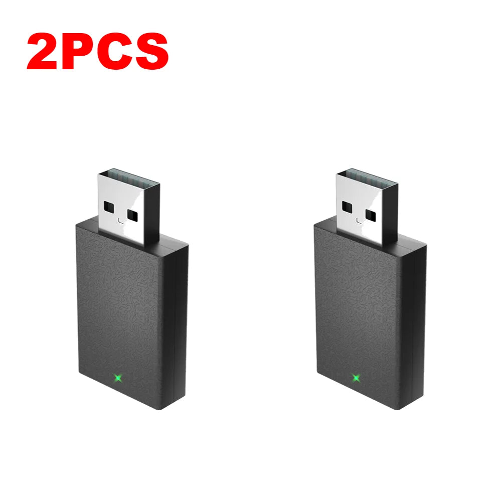 1/2PCS 2in1 Wireless Carplay Adapter 2.4/5G WiFi USB Plug and Play Smart Mini Box Wired to Wireless CarPlay&Android Car AI Box