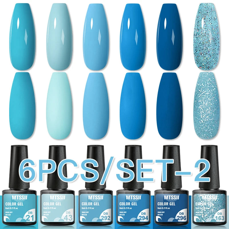 6/8Pcs Spring Pink Color Gel Nail Polish Set Semi Permanent Varnishes Nail Art Design Hybrid Soak Off UV LED Gel Manicure Kit