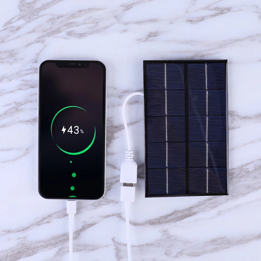 5W 5V Portable Solar Panel Polysilicon USB Solar Panel Charger for 3-5V Battery/Phone Charging for Outdoor Camping