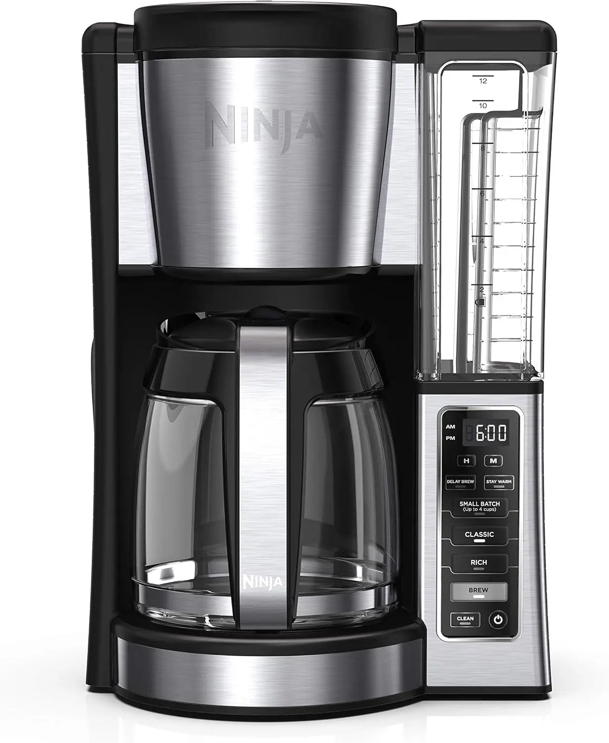 12-Cup Programmable Coffee Brewer, 2 Brew Styles, Adjustable Warm Plate, 60oz Water Reservoir,Delay Brew - Black/Stainless Steel