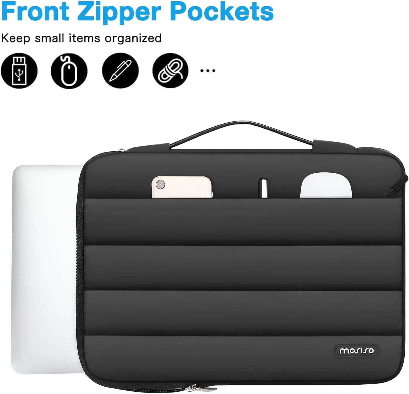 Laptop Briefcase Sleeve for MacBook Air Pro M4 M3 M2 M1 13 14 15 15.6 16 inch HP Dell Lenovo Asus Notebook Computer Bag Case