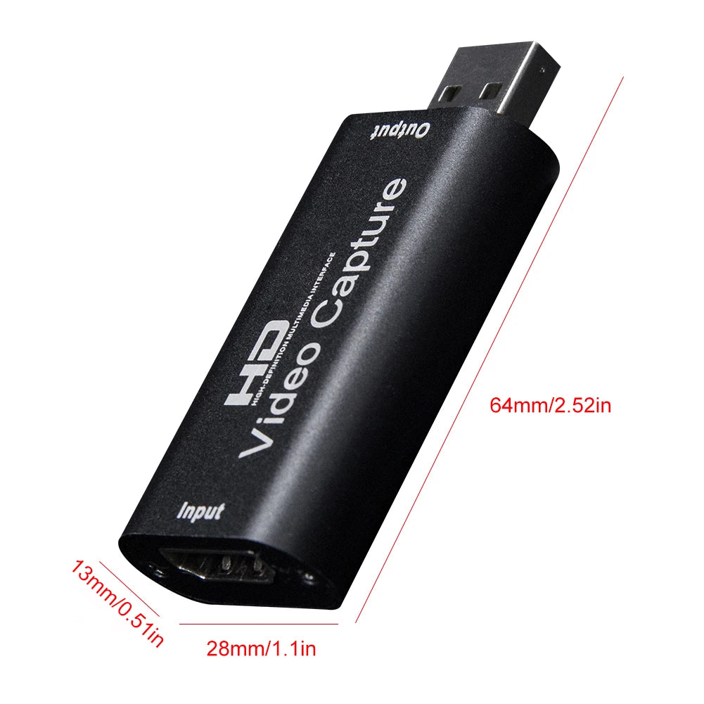 4K HDMI-compatible To USB 2.0 Video Capture Card Game Capture Card Adapter Screen Record Capture Device for PS4 DVD Camera