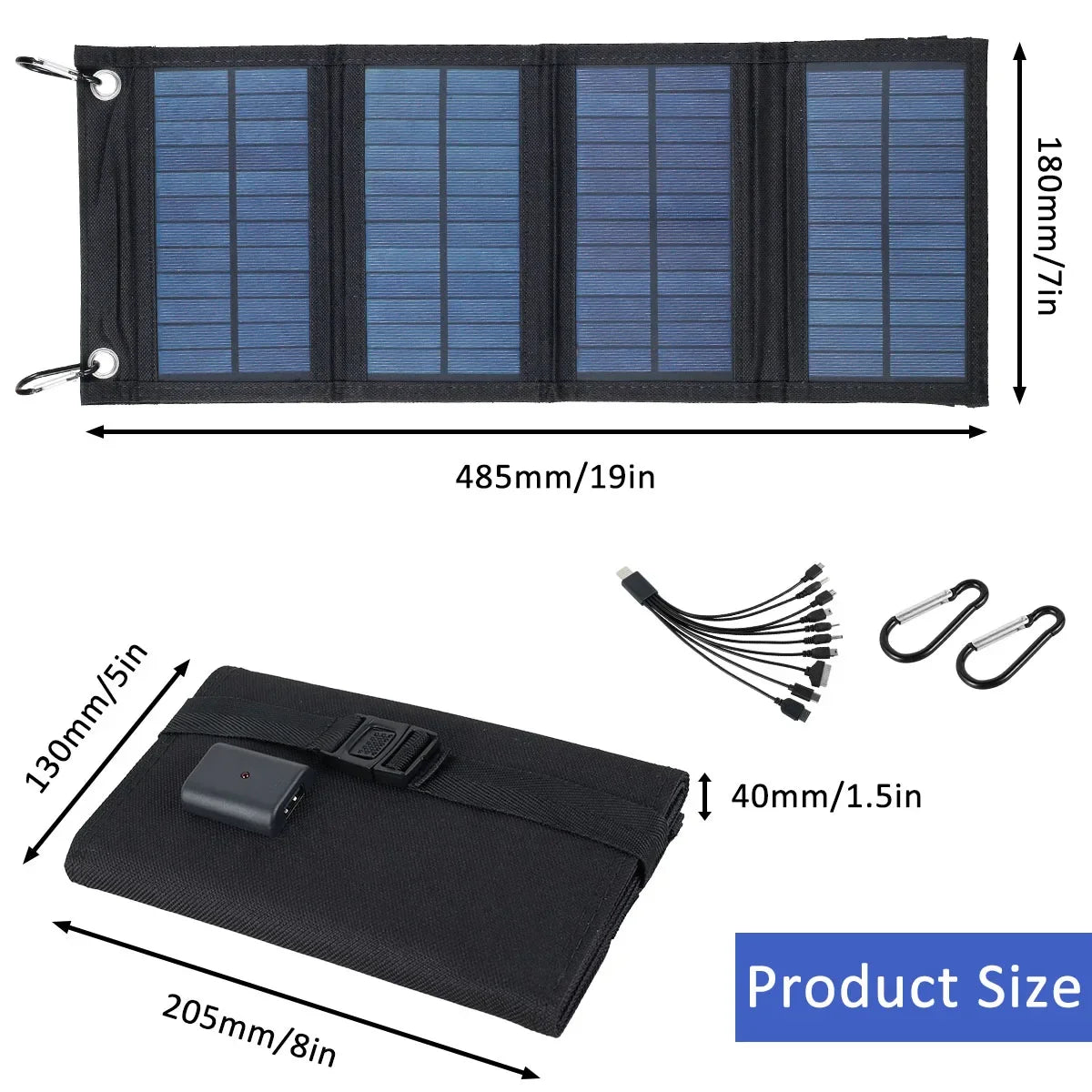 New 100W Folding Outdoo Solar Panel Waterproof Charger USB Solar Power Charger Lightweight Outdoor Power Bank Phone Charger