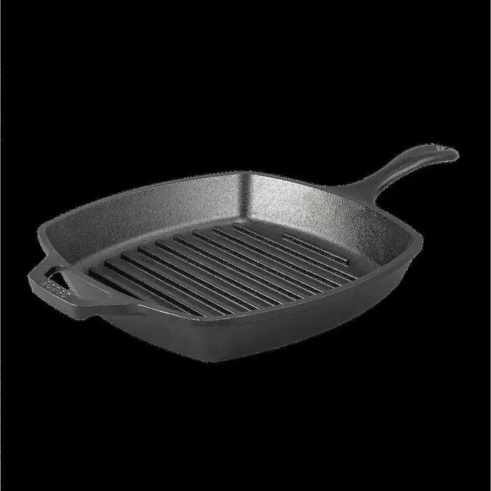 10.25" Pre-Seasoned Cast Iron Grill Pan with Dual Handles Raised Grill Ribs Nonstick Surface Oven Stove Grill Safe Made in