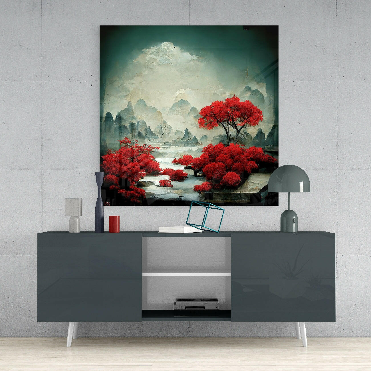 Insigneart USA Insigneart USA Red Forest Glass Wall Art || Designer Collection
