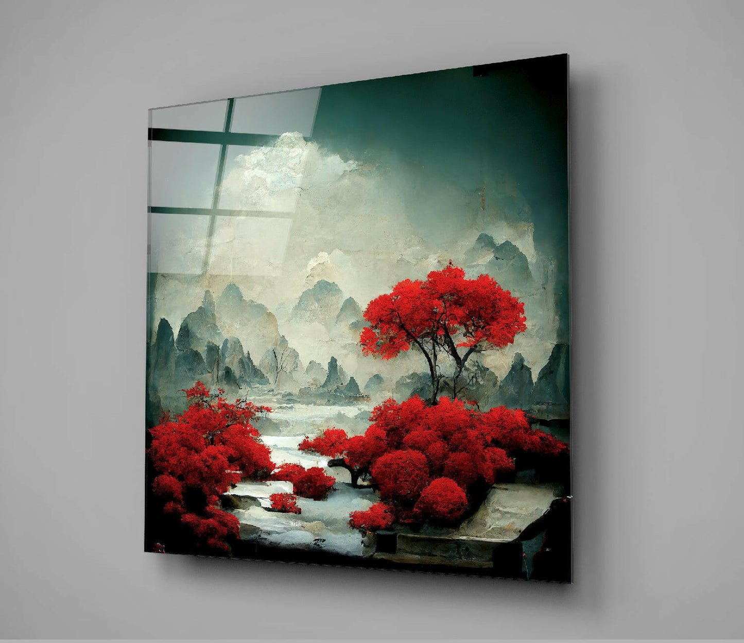 Insigneart USA Insigneart USA Red Forest Glass Wall Art || Designer Collection