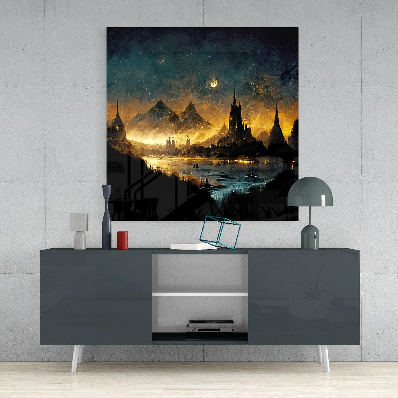 Lost City Glass Wall Art || Designer Collection Insigneart USA