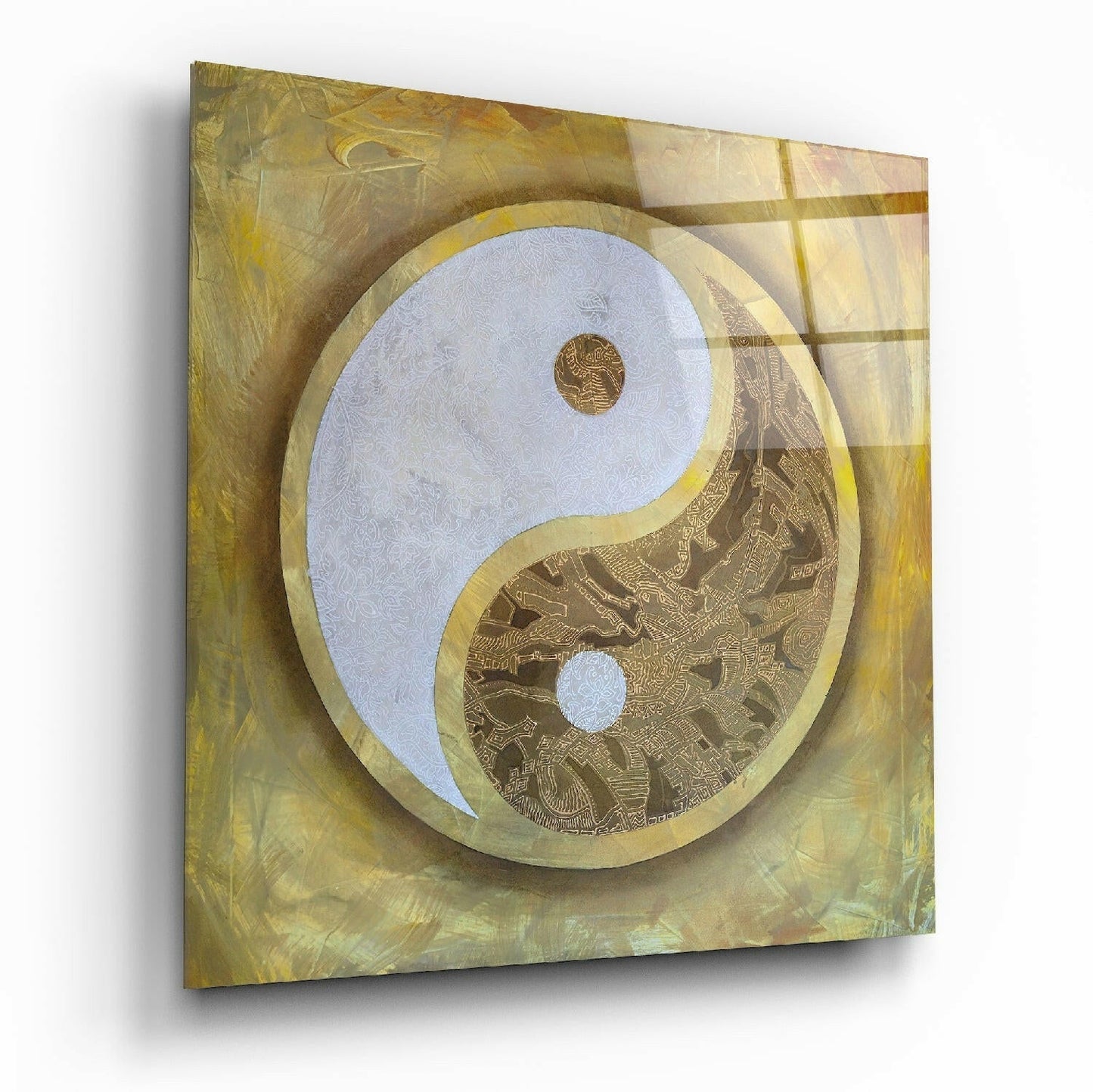 Ying Yang Glass Wall Art || Designer Collection