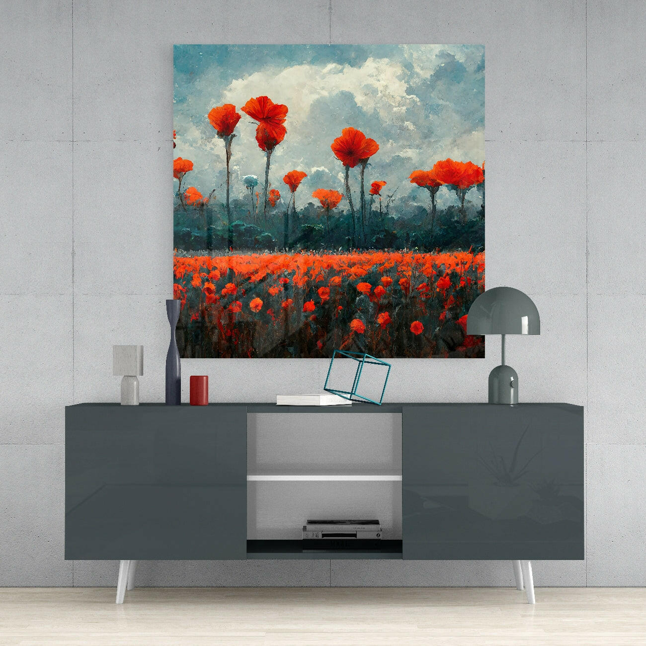 Insigneart USA Insigneart USA Poppy Glass Wall Art || Designer Collection