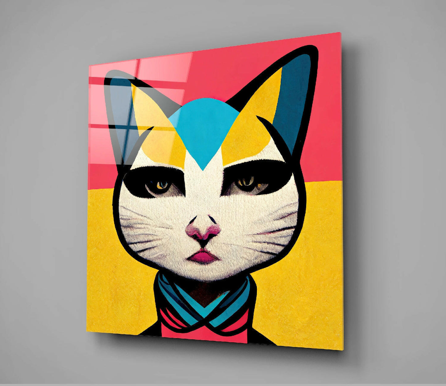 Insigneart USA Insigneart USA Ms. Cat Glass Wall Art || Designer Collection