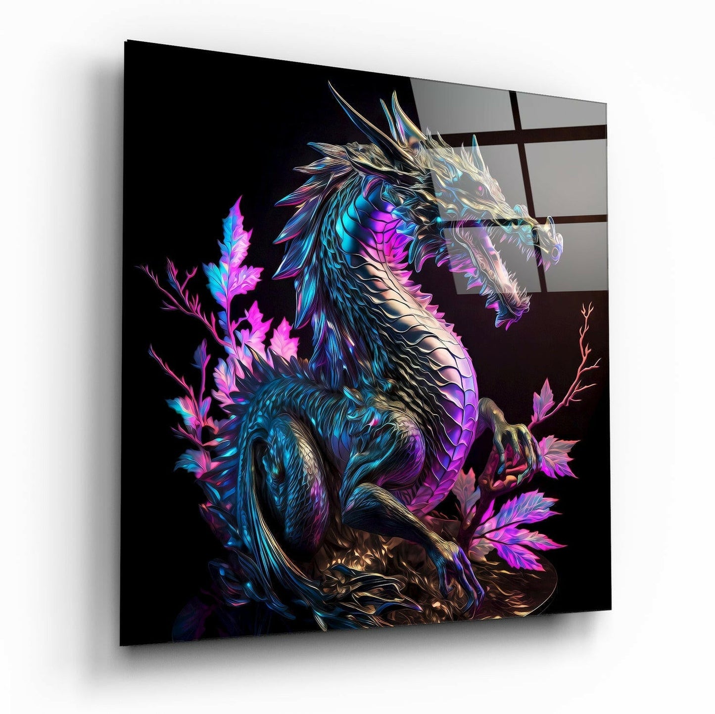 Insigneart USA Dragon's Anger Glass Wall Art || Designers Collection