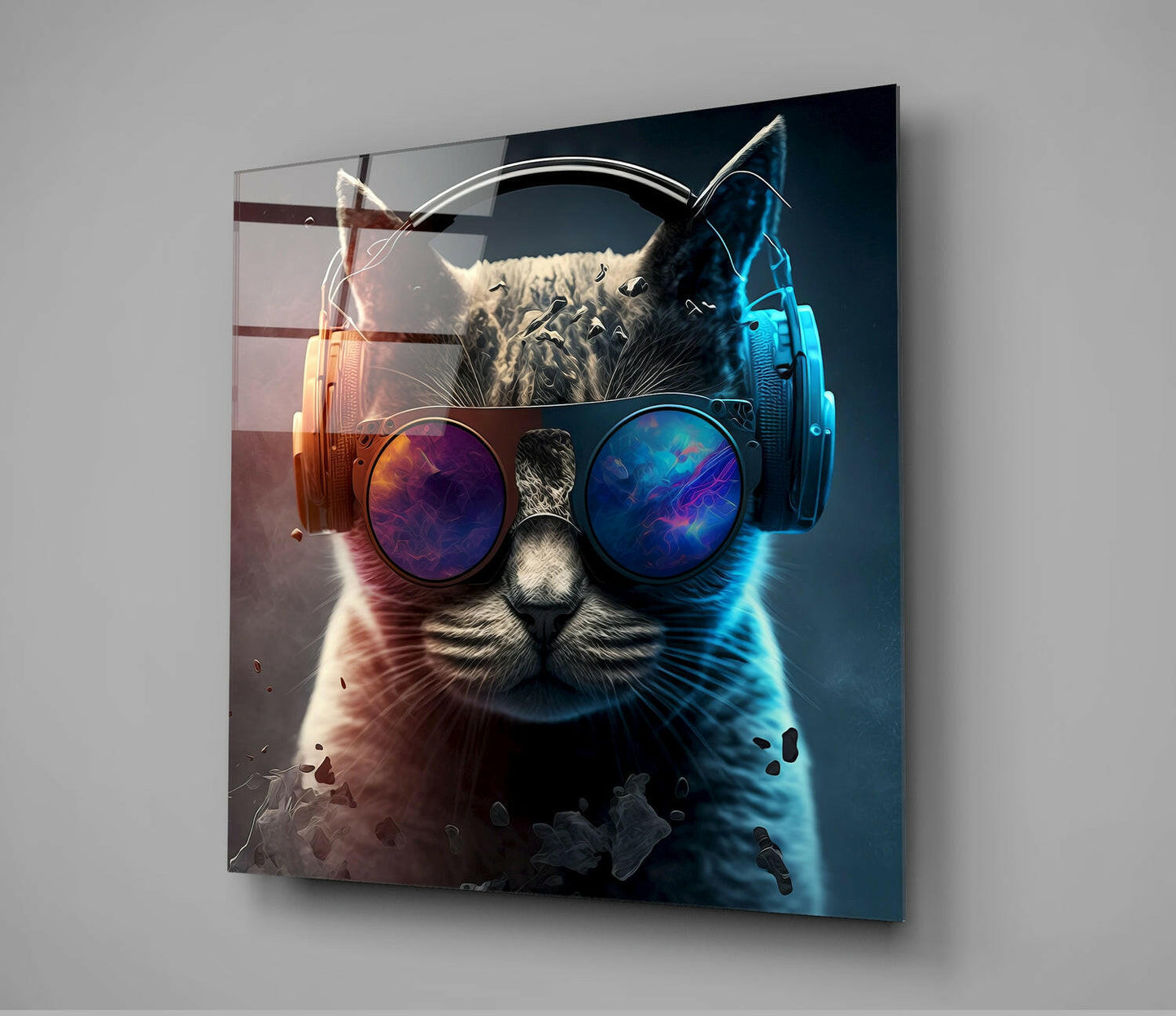 Insigneart USA Insigneart USA Punky Cat Glass Wall Art || Designer Collection