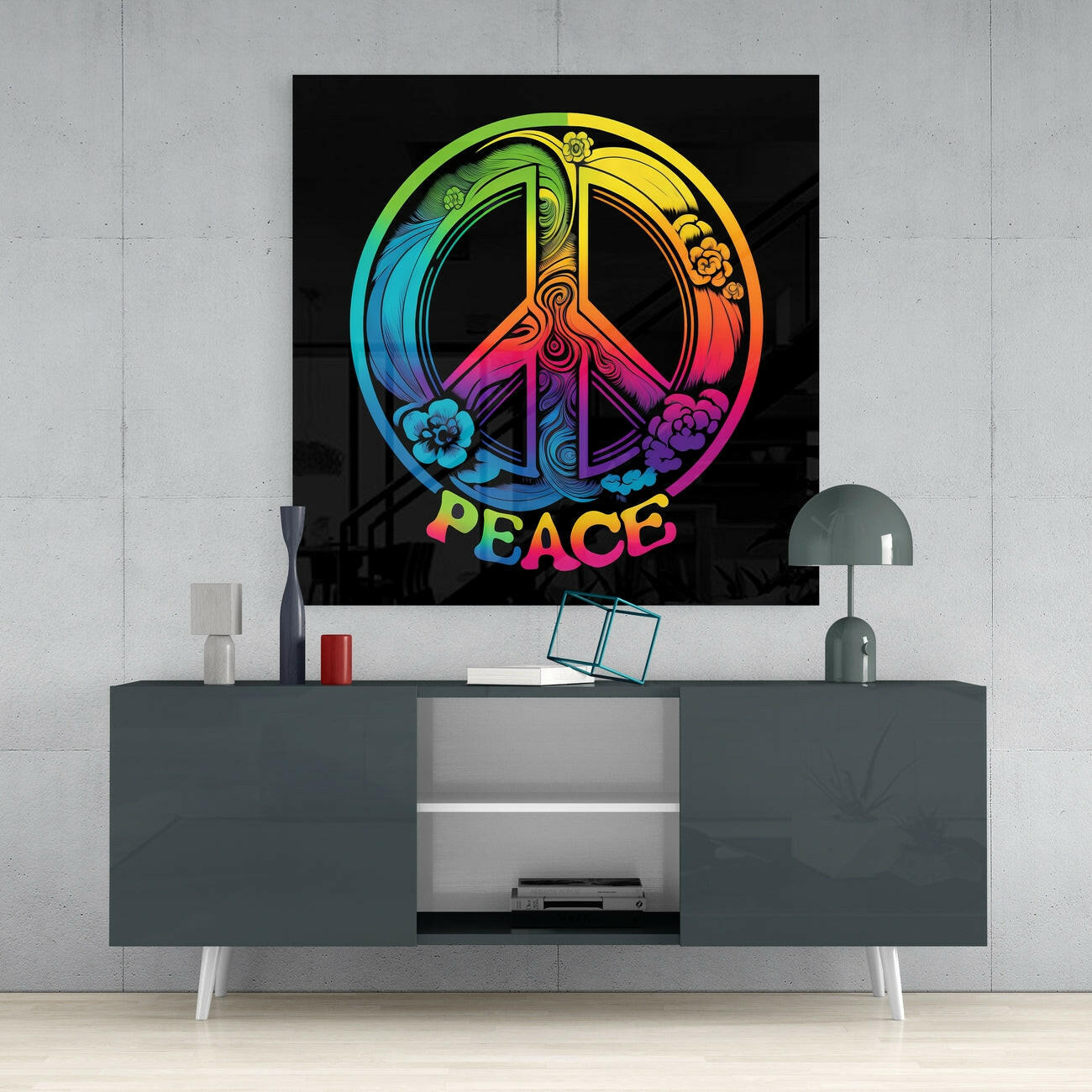 Insigneart USA Insigneart USA Peace Glass Wall Art || Designer Collection