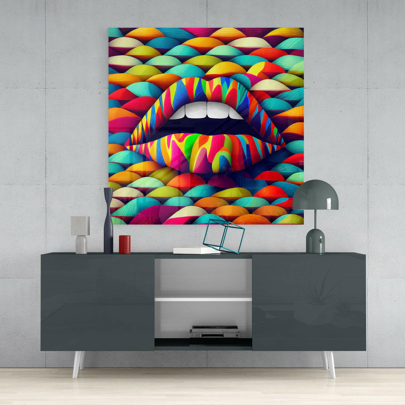 Insigneart USA Insigneart USA Lips Glass Wall Art || Designer Collection