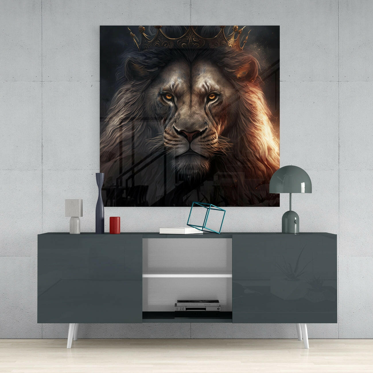 Insigneart USA Insigneart USA Lion King Glass Wall Art || Designer Collection