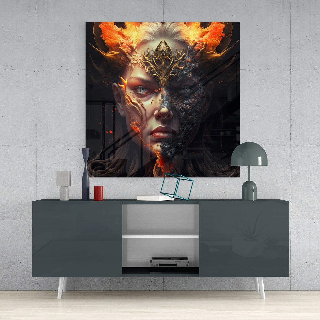 The Wrath of the Woman Glass Wall Art || Designer Collection