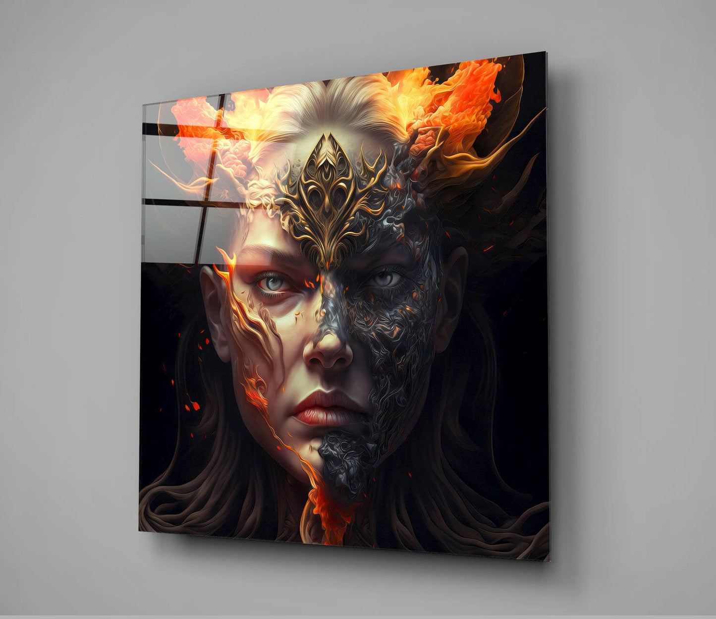 The Wrath of the Woman Glass Wall Art || Designer Collection