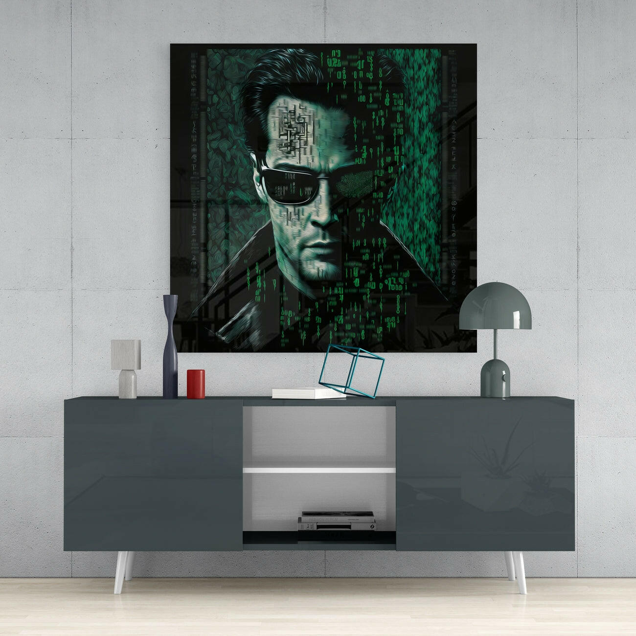 Matrix Glass Wall Art || Designer Collection Insigneart USA