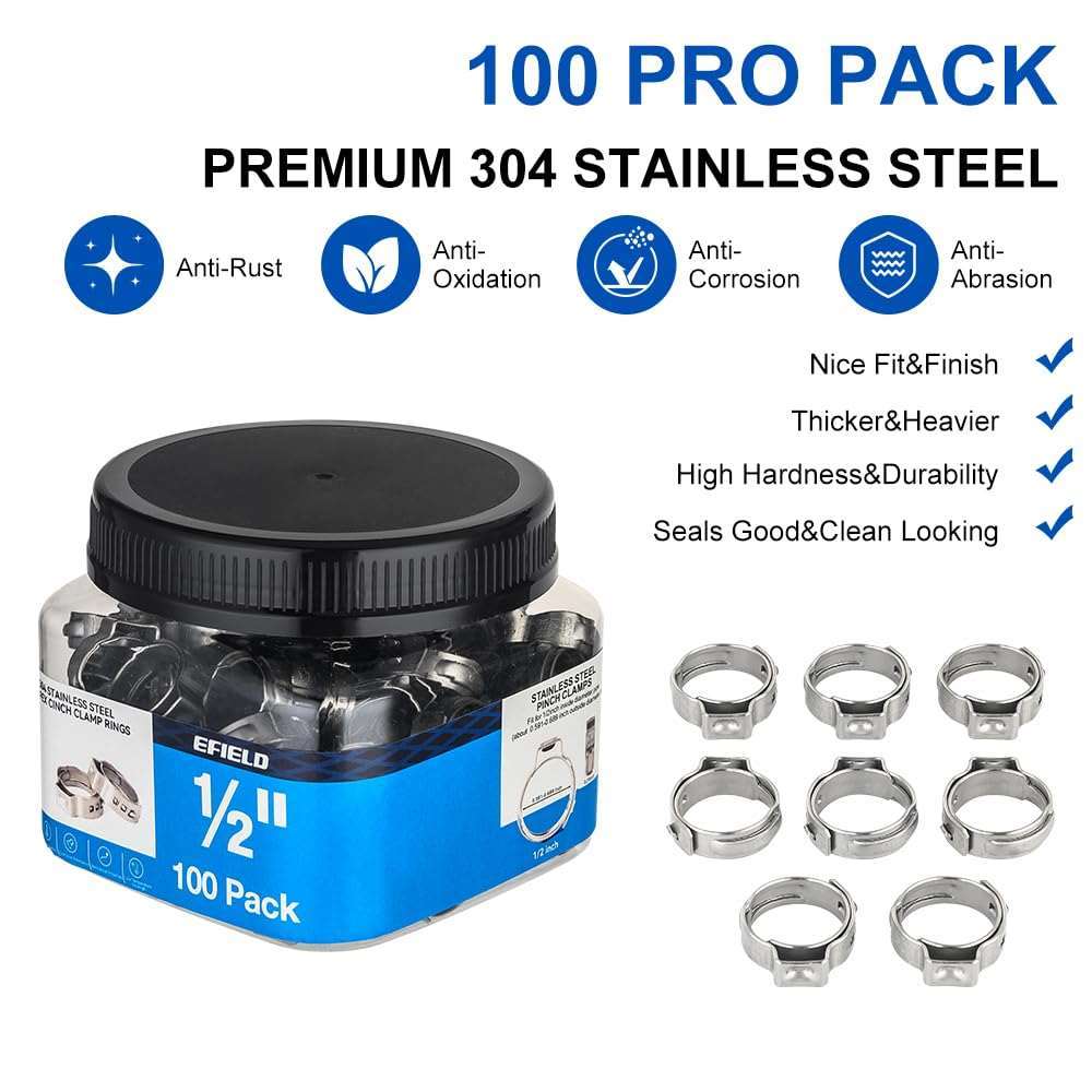 PEX Clamp Rings 1/2" (100) in Bottle