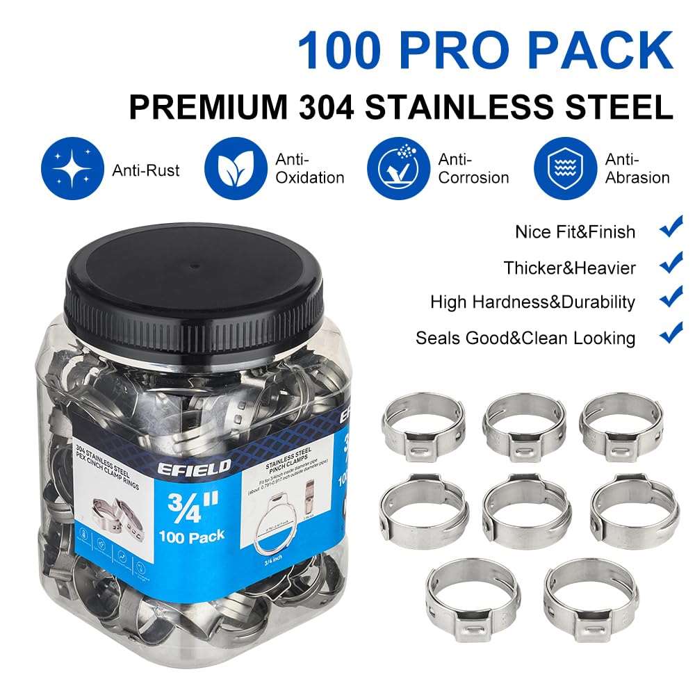 PEX Clamp Rings 3/4" (100) in Bottle