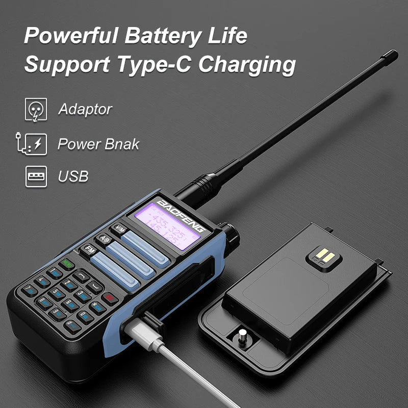 Baofeng UV-16 IP68 Waterproof Walkie Talkie Dual Band High Power Radio Dual Band Vhf Uhf CB Ham Radio Long Range Two Way Radio