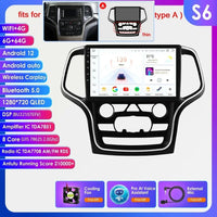 Hizpo 10.1 Carplay 4G 2Din Android 13 Car Radio for Jeep Grand Cherokee WK2 2014 -2022 Multimedia Video Player Autoradio GPS DSP