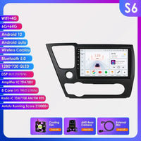Hizpo For Honda Civic 9 2013 2014 2015 2016 Android 13 Carplay Car Radio Multimedia Video Player GPS Navigation 2 Din Autoradio