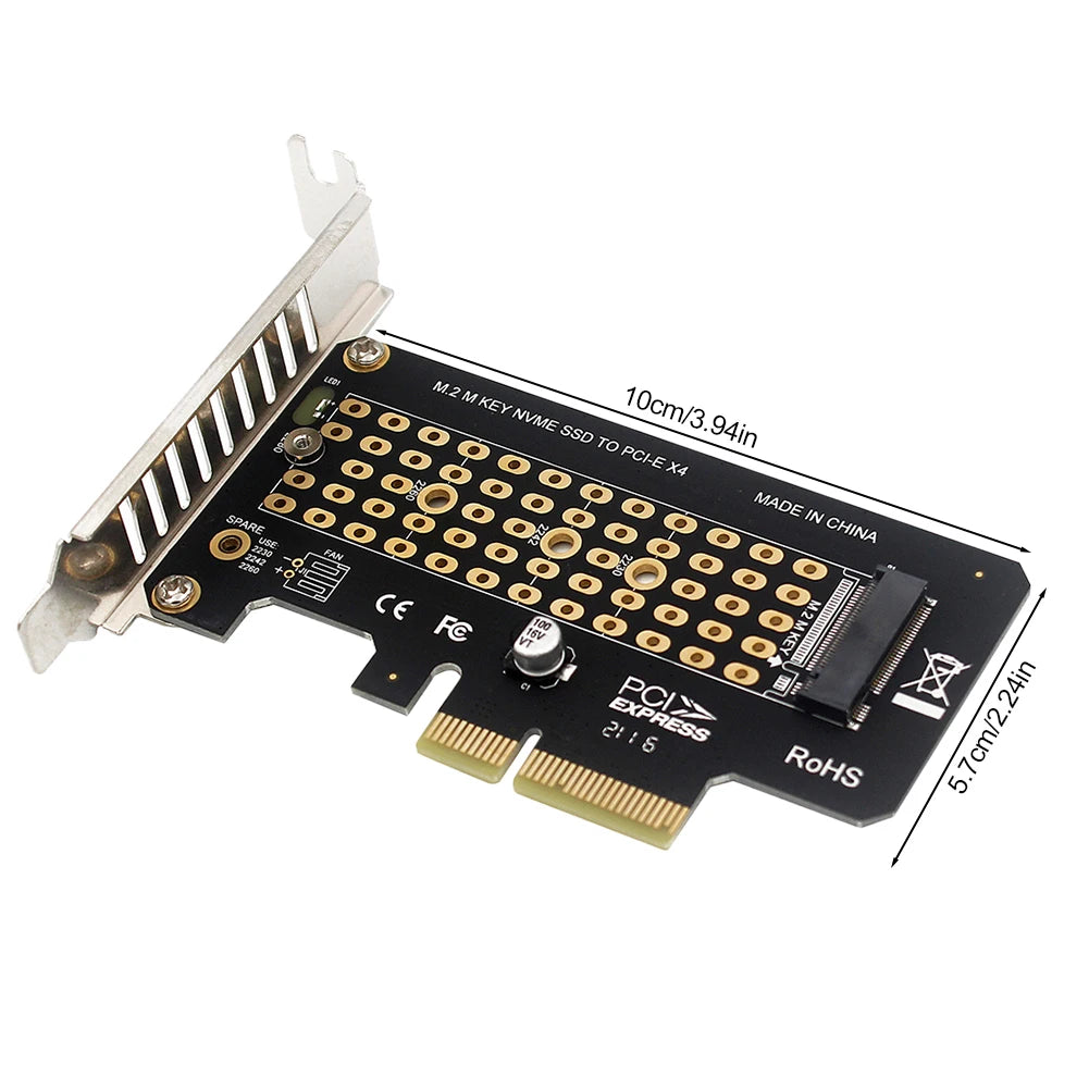 M-key NVME SSD To PCI-EX4 Adapter 32Gbps Full Speed PCI-E GEN4 for 2280/2260/2242/2230 M.2 NVMe SSD