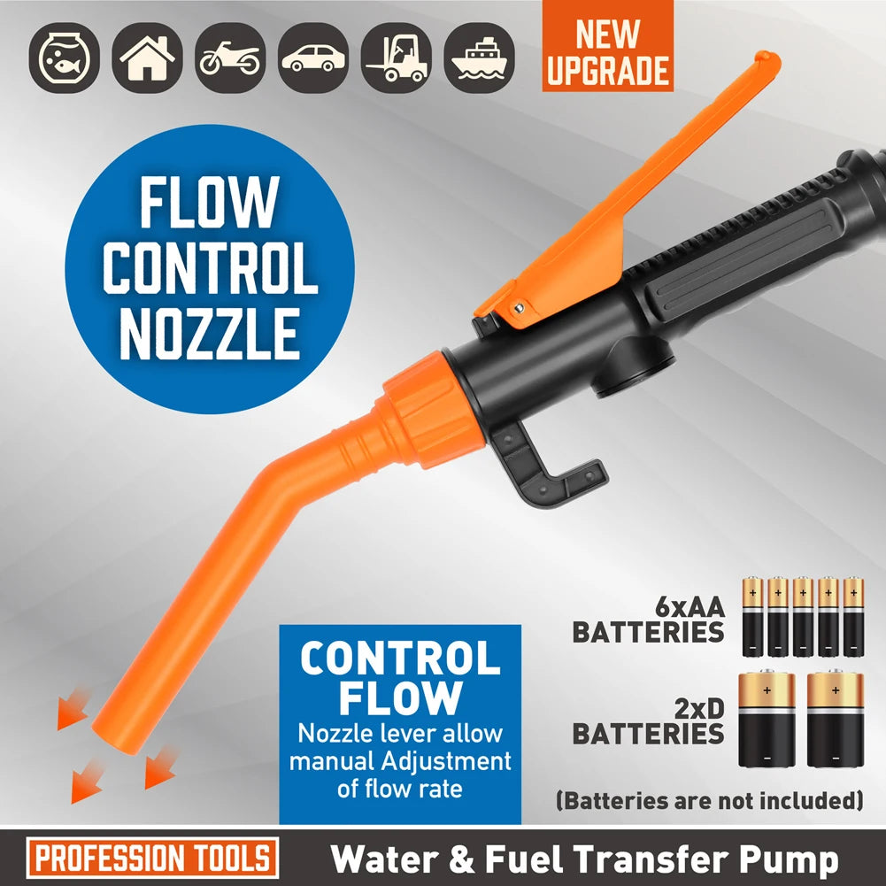 Liquid Oil Transfer Pump Handheld Water Pump Battery Powered Efficient Fuel Transfer Pump Outdoor Car Vehicle Fuel Gas Transfer