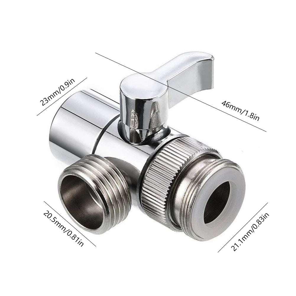 3 Way Water Tap Connector Leak-Proof Faucet Diverter Valve Copper Faucet Connector Splitter Easy-to-Install for Bathroom Kitchen