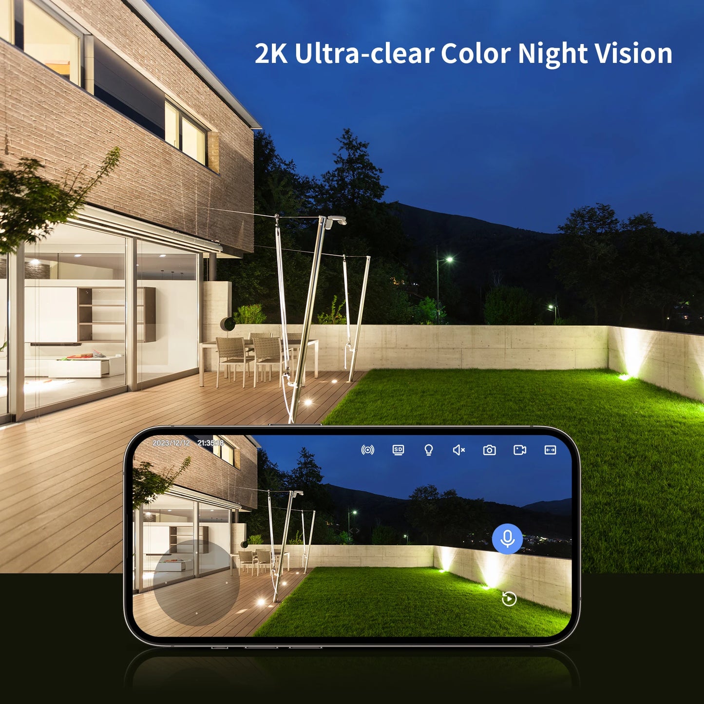 Jennov Outdoor/Indoor Security Cameras 2K HD Wireless WiFi Color Night Vision IP66 Waterproof Pet Dog Cat Baby Monitor Camera