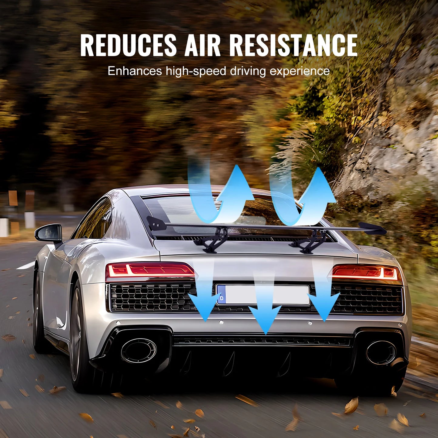 VEVOR GT Wing Car Spoiler 43.3 inch Universal Spoiler with Single Deck Adjustable Lightweight Aluminum Car Rear Spoiler Wing
