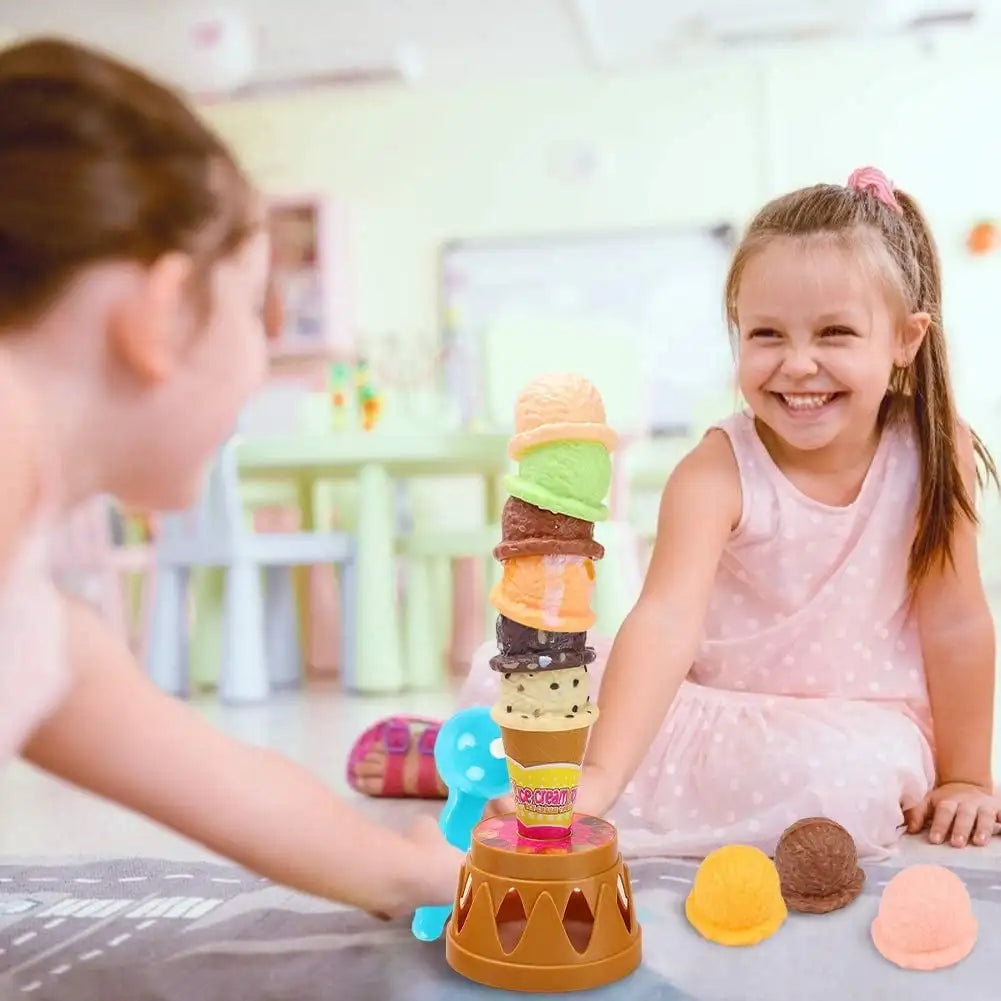 Ice Cream Play Set Ice Cream Game Set Pretend Play Food Balancing Stacking for Baby Aged 13 4 Years Old for Desktop