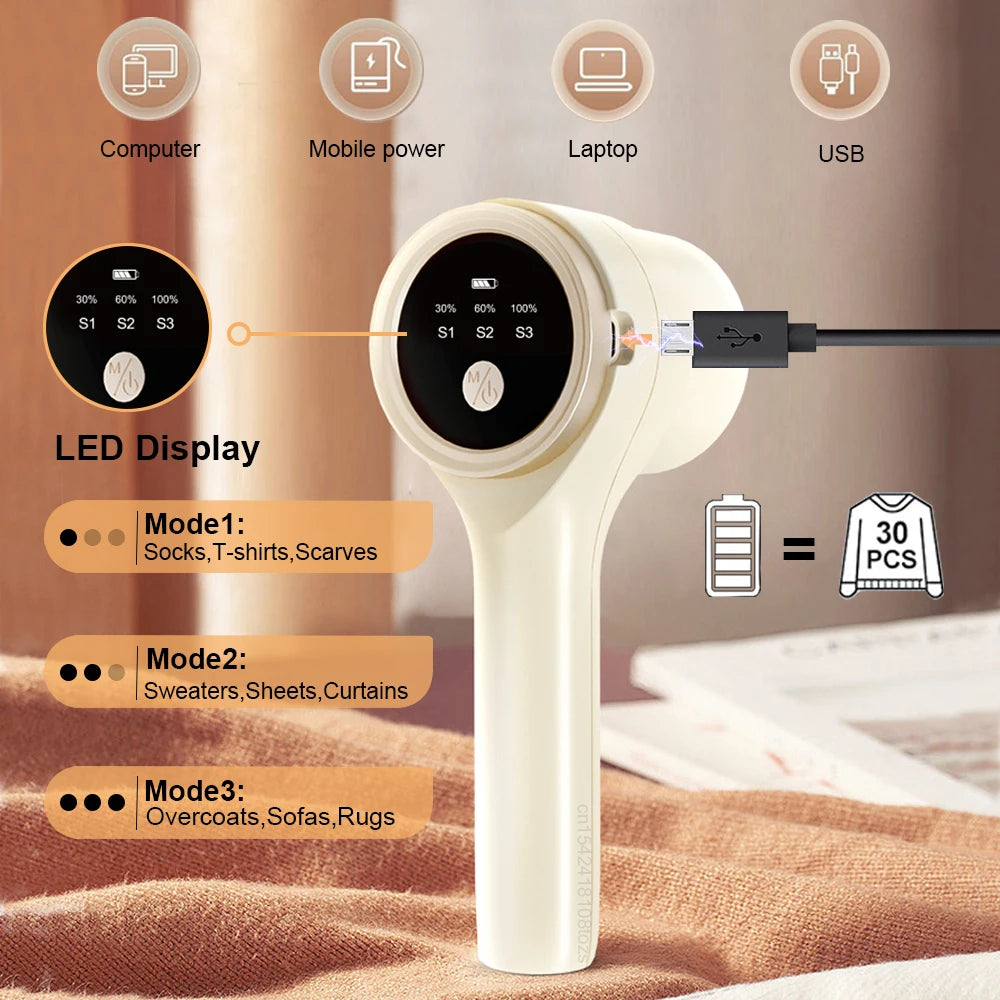 Electric Lint Remover Rechargable Cloth Fabric Shaver Portable HairBall Shaver Fluff Pellet Remove Machine for Clothes Sweater