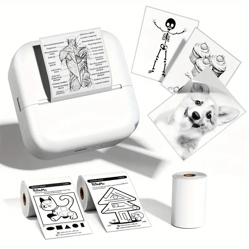 Portable Mini Wireless Printer - Compact Label, Error Correction, And Photo Printer,Thermal Printing Technology
