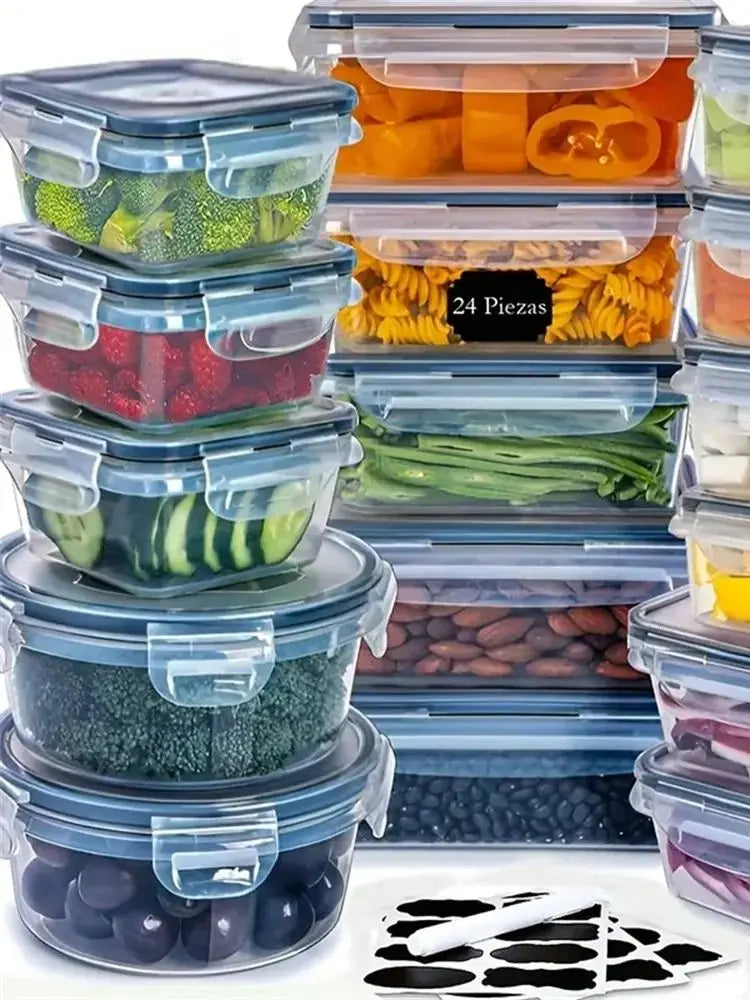 50 Pcs Large Food Storage Containers with Lids Airtight-85 OZ to small Containers-Total 526OZ Stackable Kitchen Set -BPA Free