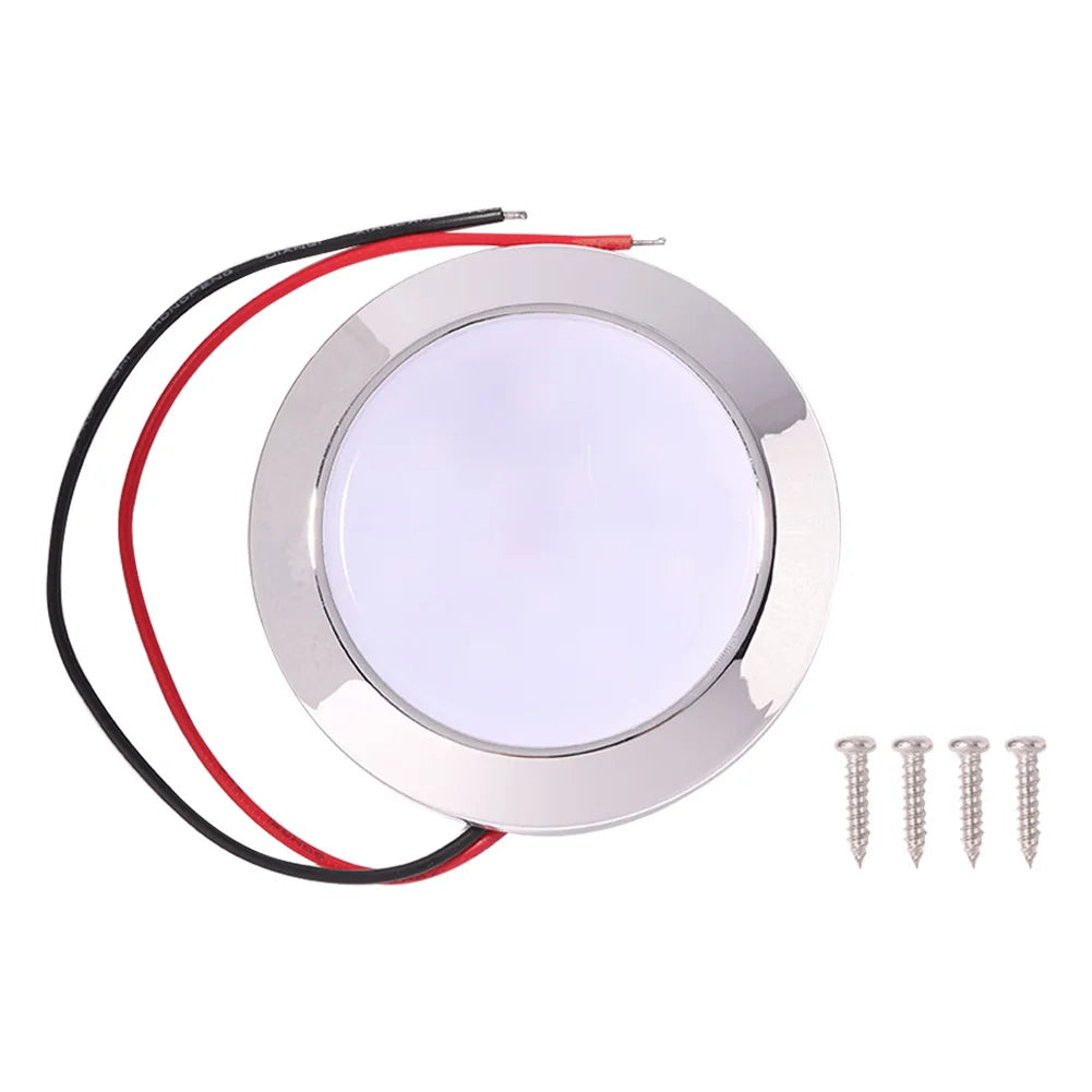 12V Car Interior Roof Ceiling Lights IP65 Waterproof 24 SMT LED Panel RV Ceiling Lamp Motorhome LED Lights for Caravan RV Marine