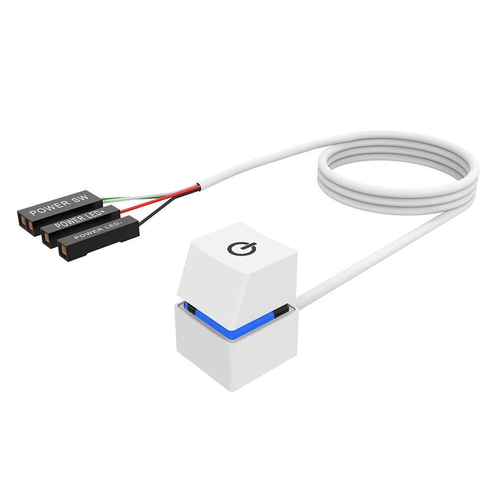 2m Computer Desktop Mechanical Switch PC Motherboard External Start Power On/Off Button Extension Cable 7 Color Lights PC Switch