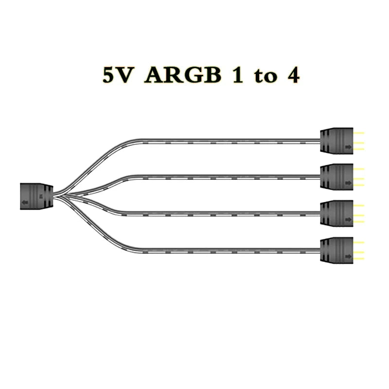 COOLMOON AR-1 RGB Controller Cable 5V 3 Pin 3pin to SATA ARGB Mini Controller HUB Adapter for PC Fan Cooling Fan Light Strip