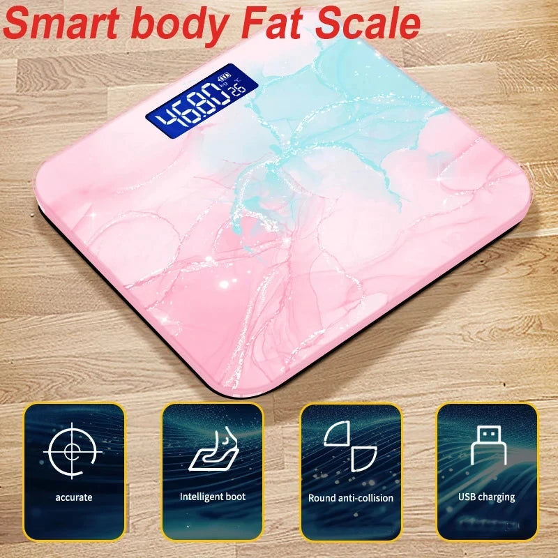 Usb Accurate Smart Electronic Scale, New Three-Dimensional Lcd Display With Accurate Sensing, Temperature Sensing Weight Scale