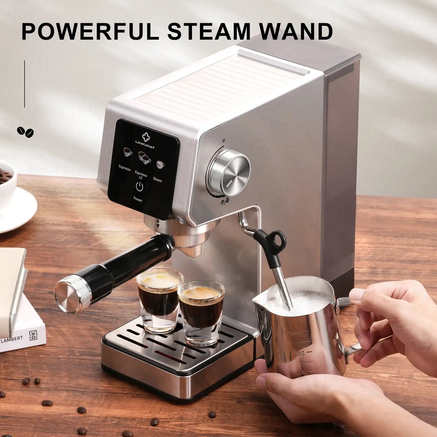 Machine 20 Bar, Professional Espresso Maker with Milk Frother Steam Wand
