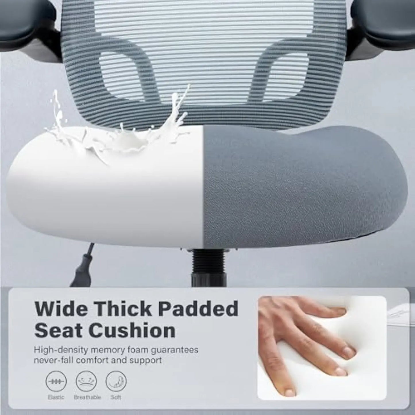 500lbs Big and Tall Office Chair - Heavy Duty Mesh Ergonomic Desk Chair, High Back Computer Chair - Flip-up Armrests, Wide Thic