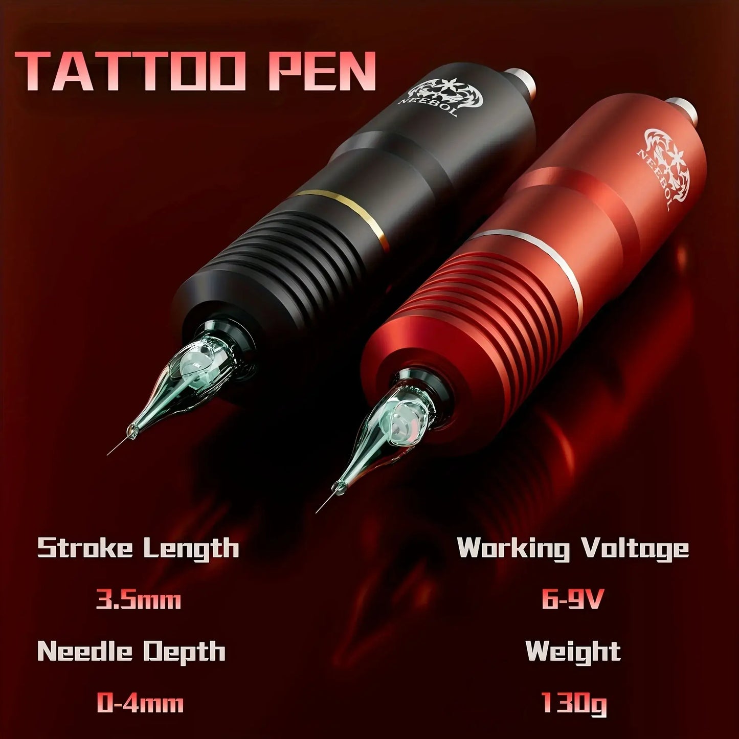 Valentine's Day Gift Neebol Wireless Tattoo Machine Kit Complete,Rotary Tattoo Pen,Tattoo Cartridge Needles, inks,Body Art Makeu