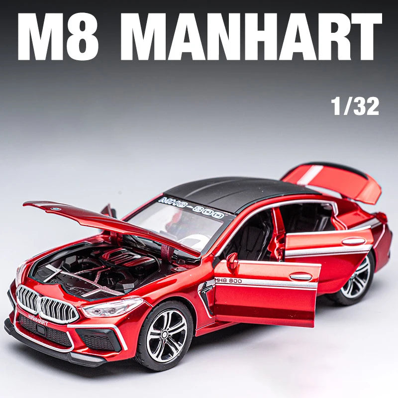1:32 BMW M8 IM Supercar Alloy Diecasts & Toy Vehicles Metal Toy Car Model Sound and light Collection Kids Toy
