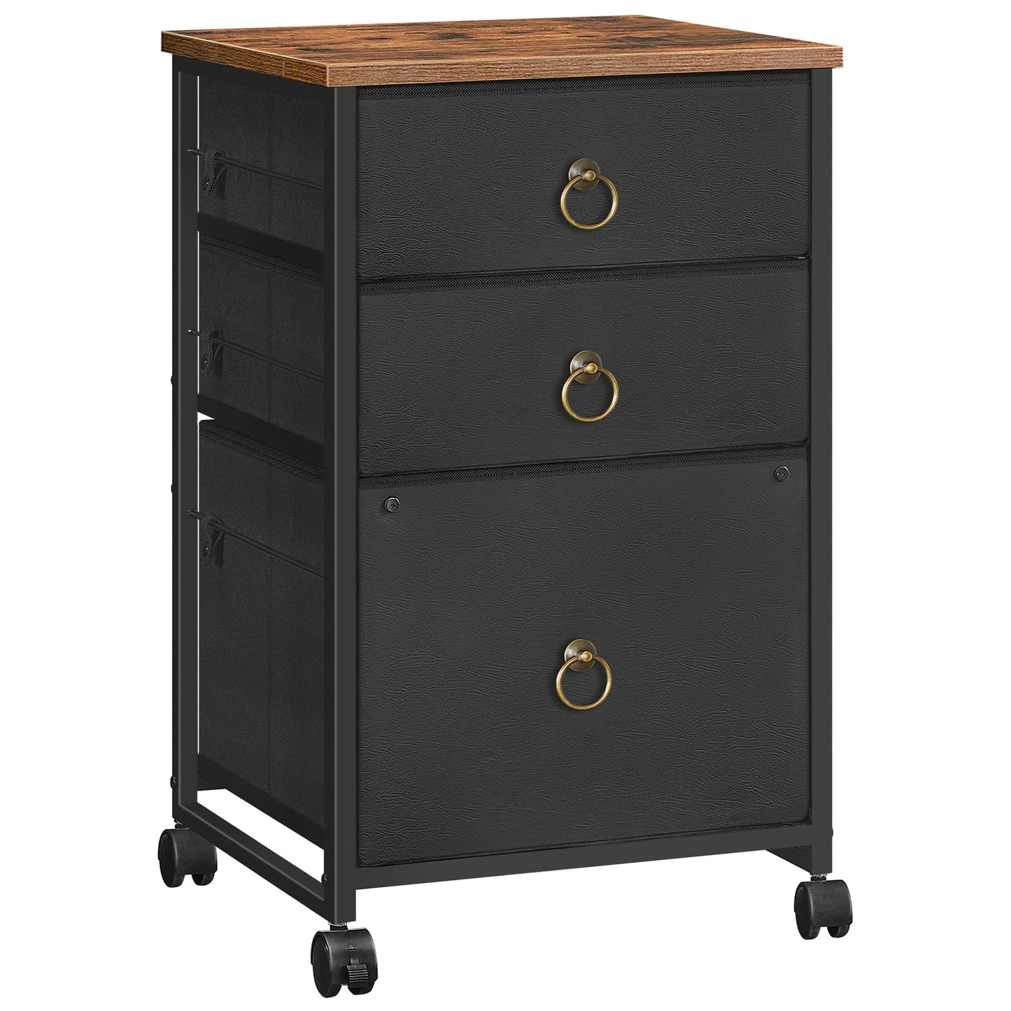 HOOBRO 3-Drawer Mobile File Cabinet Vertical Filing Cabinet Office Cabinet Filing Cabinet Rolling Printer Stand