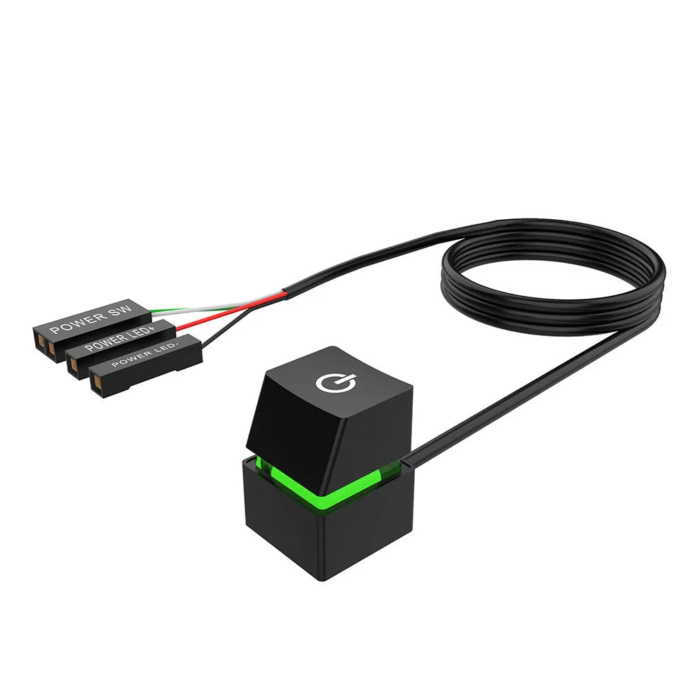 2m Computer Desktop Mechanical Switch PC Motherboard External Start Power On/Off Button Extension Cable 7 Color Lights PC Switch